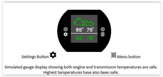Engine and Transmission Temperature Dash Gauge