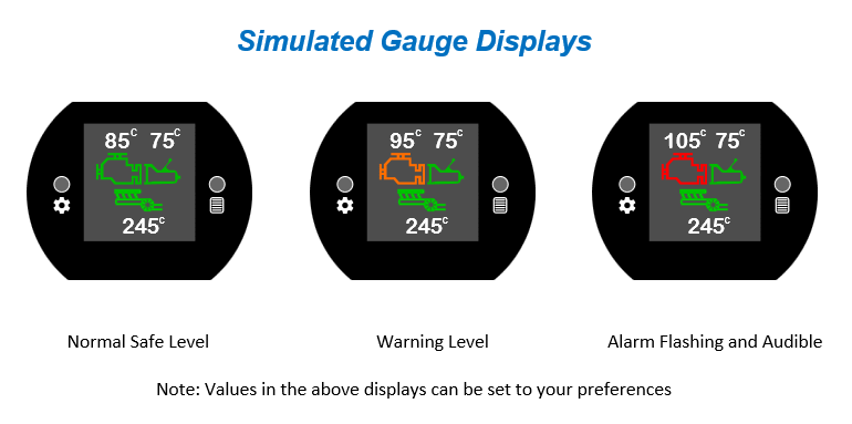Engine, Transmission and Coolant Temperature Dash Gauge