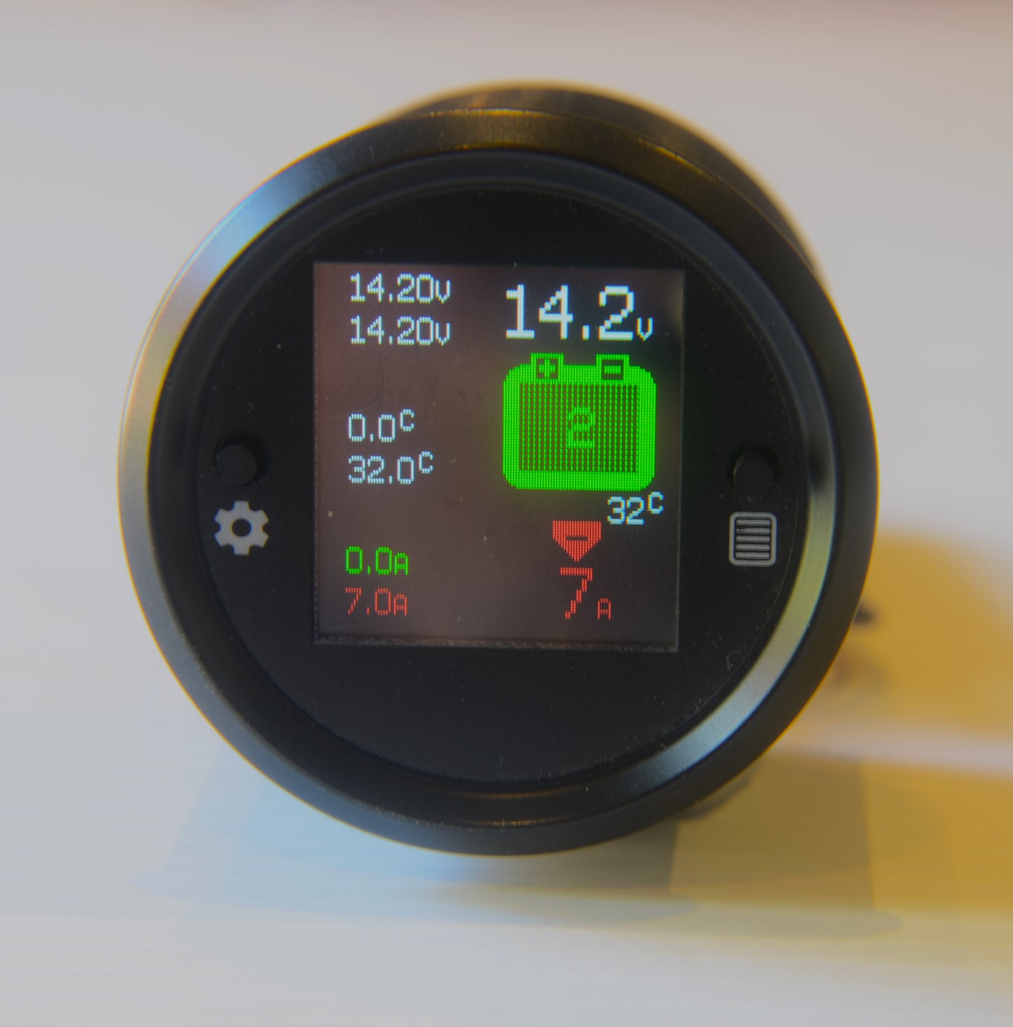 Dual Battery 52mm Gauge - Voltage Monitoring/Alarm, Current and Temperature
