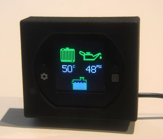 Coolant temperature, oil pressure and coolant level dash gauge - audible, visual alarms - Custom