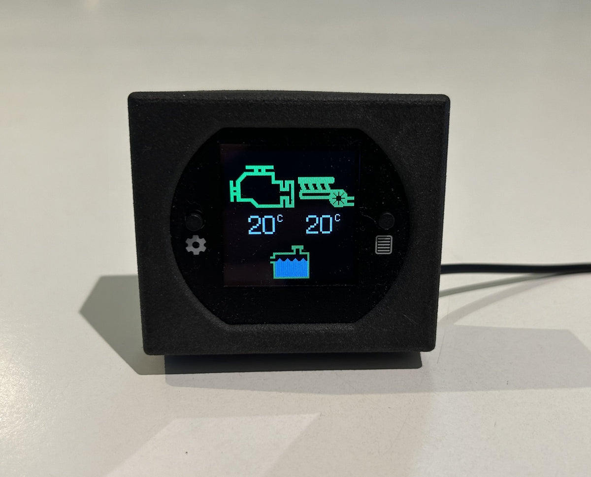 Engine,  EGT temperature and coolant level dash gauge - audible, visual alarms - Custom