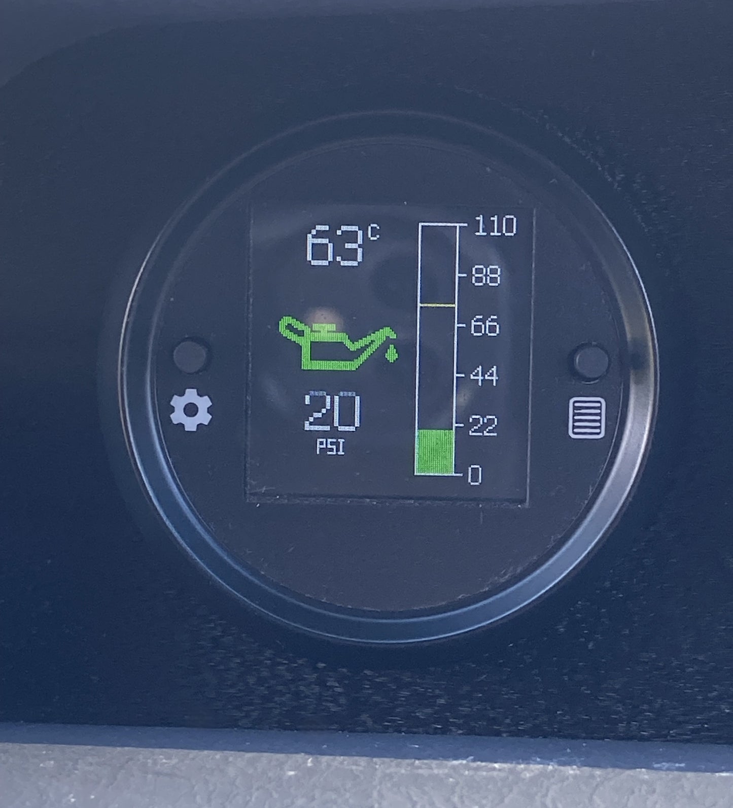 Oil Pressure and Temperature 52mm Gauge