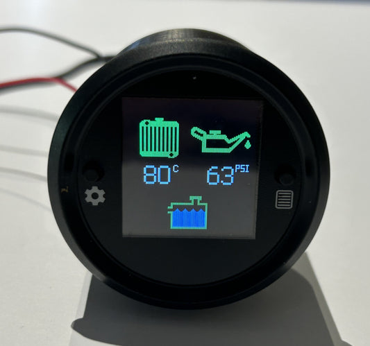 Coolant temperature, oil pressure and coolant level 52mm gauge - audible, visual alarms - Sultan