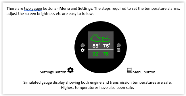 Engine and Transmission Temperature Gauge