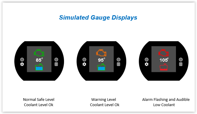 Engine Temperature and Coolant Level Dash Gauge