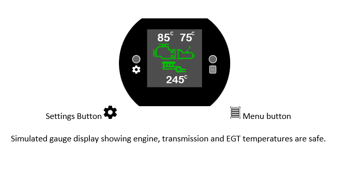 Engine, Transmission and EGT Temperature Dash Gauge